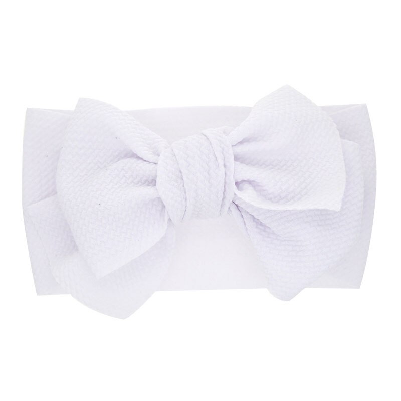 Bandeau à gros nœud pour bébé | En tissu noué de , accessoires pour cheveux, BH615: White