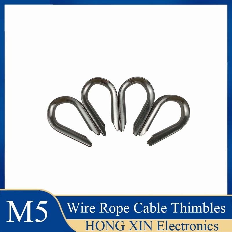 M5 Wire Rope Cable Thimbles 304Stainless Steel Non-rusting and anti-corrosion Wire rope ring