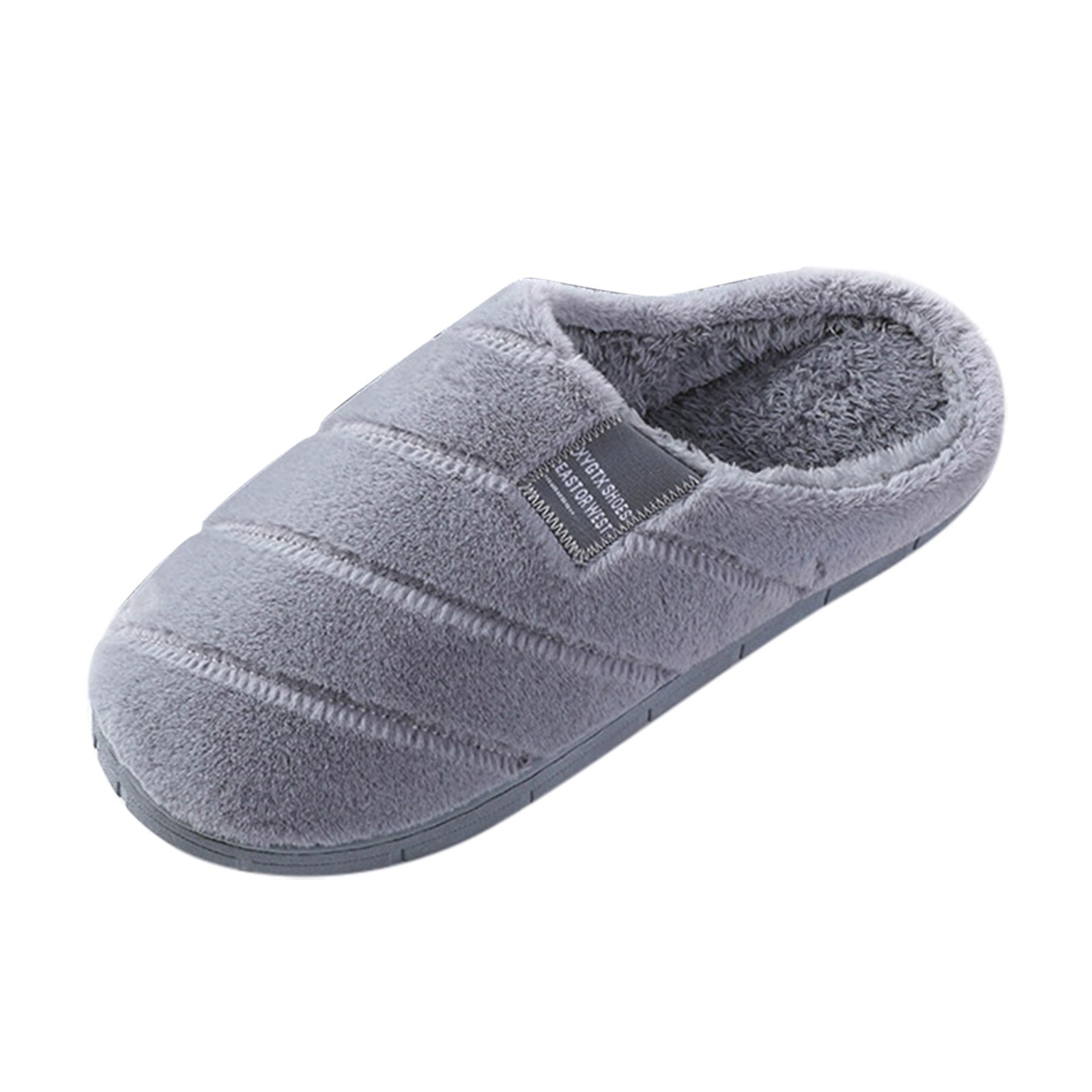 Pantuflas cálidas de invierno para hombre, Zapatillas de casa de felpa suave, antideslizantes para interiores, chanclas para el hogar