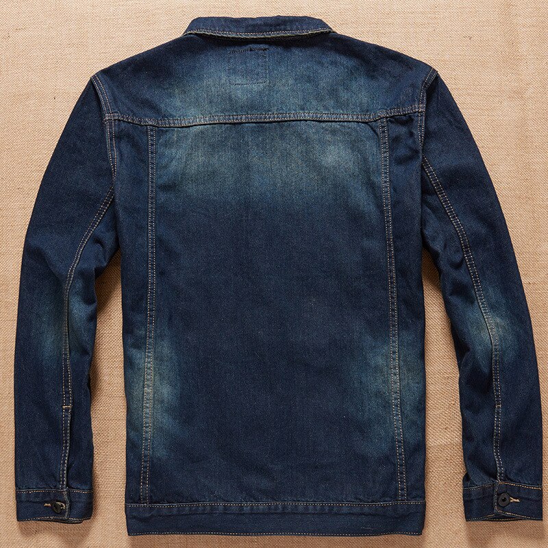 Jeansjacka herr höst vår klassisk plus storlek 7xl 6xl 5xl 4xl 8xl oversize klädstativ krage ledig jeansjacka herr