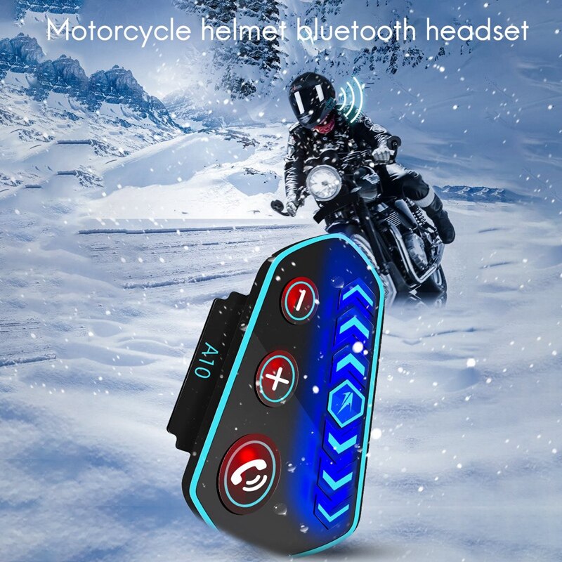 Oreillette Bluetooth 5.0 pour moto, Kit mains-libres, Intercom sans fil pour casque, Kit d&#39;appel téléphonique, stéréo, A10, pour l&#39;extérieur