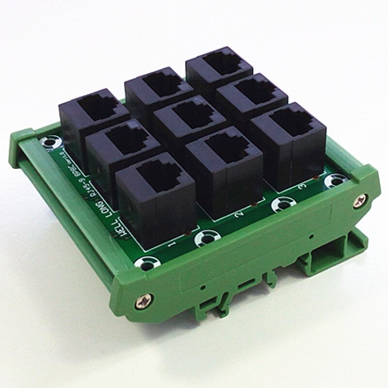 DIN Rail Mount RJ45 Module,RJ45 8P8C Jack 9-Way Buss Breakout Board,Terminal Block, Connector.