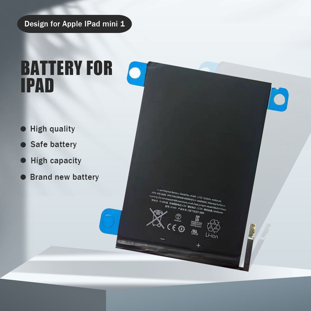 DEAH-Batería de 4440mAh para tableta, reemplazo de polímero de litio con herramientas para iPad Mini 1, A1432, A1454, A1455