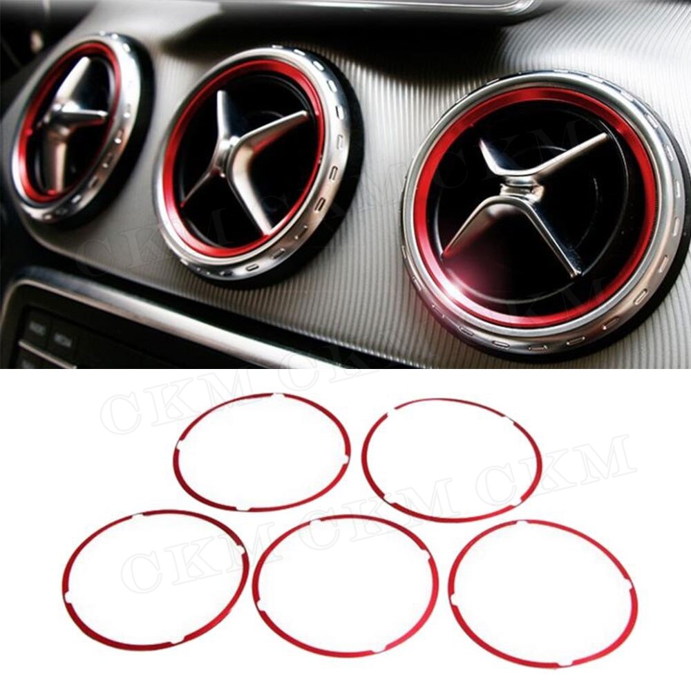 Air Condition Air Vent Outlet Ring Cover Trim Decoration for Mercedes Benz A B CLA GLA Class W176 W246 C117 X156 AMG Car Styling: red