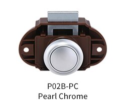 P02 Large Push Lock Latch ABS Zinc Alloy 78*45MM Caravan RV Marine Boat: Pearl Chrome P02B-PC