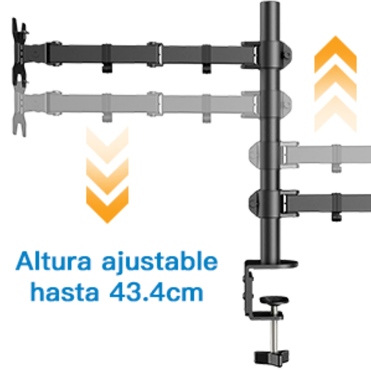 Bandeja de brazo de Monitor para portátil, totalmente ajustable para pantalla LCD LED de 13-27 pulgadas y Notebook de hasta 15,6 pulgadas, 2 opciones de montaje