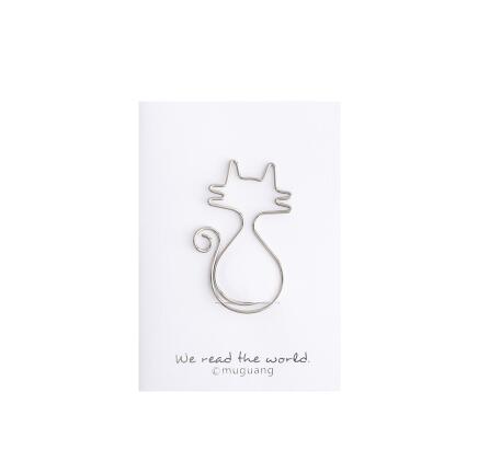 1pc dessin animé Animal trombone forme métal argent signet Message dossier Graduation bureau apprentissage papeterie: C