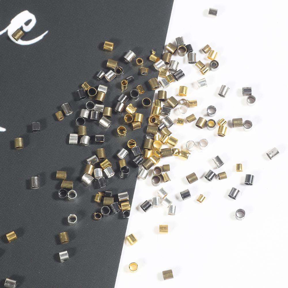 500st Guld Silver Koppar Rör Crimp Pärlor 1.5-2.0m... – Vicedeal