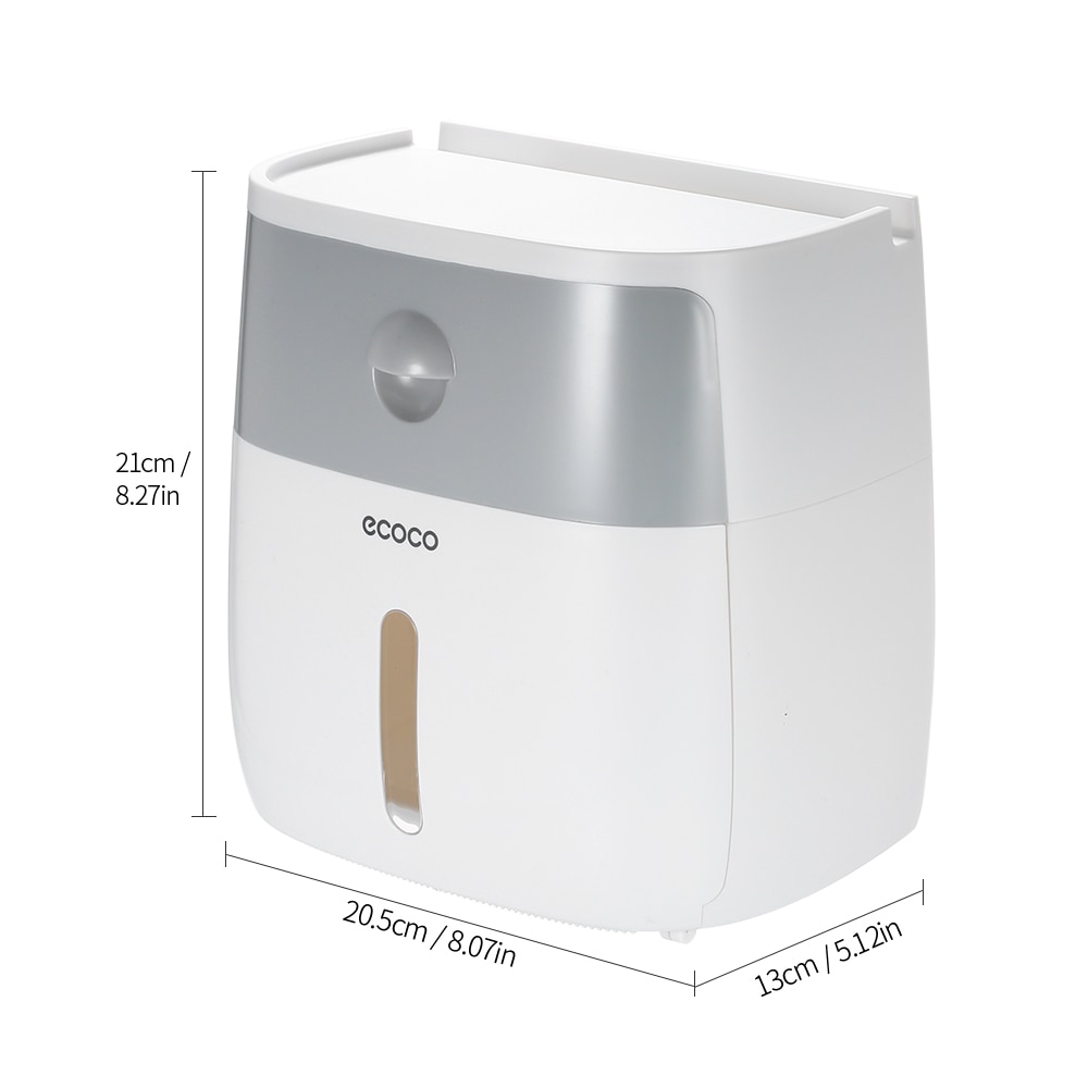 Bathroom Toilet Paper Holder Plastic Double Paper Tissue Box Wall Mounted Paper Shelf Storage Box Toilet Tissue Dispenser