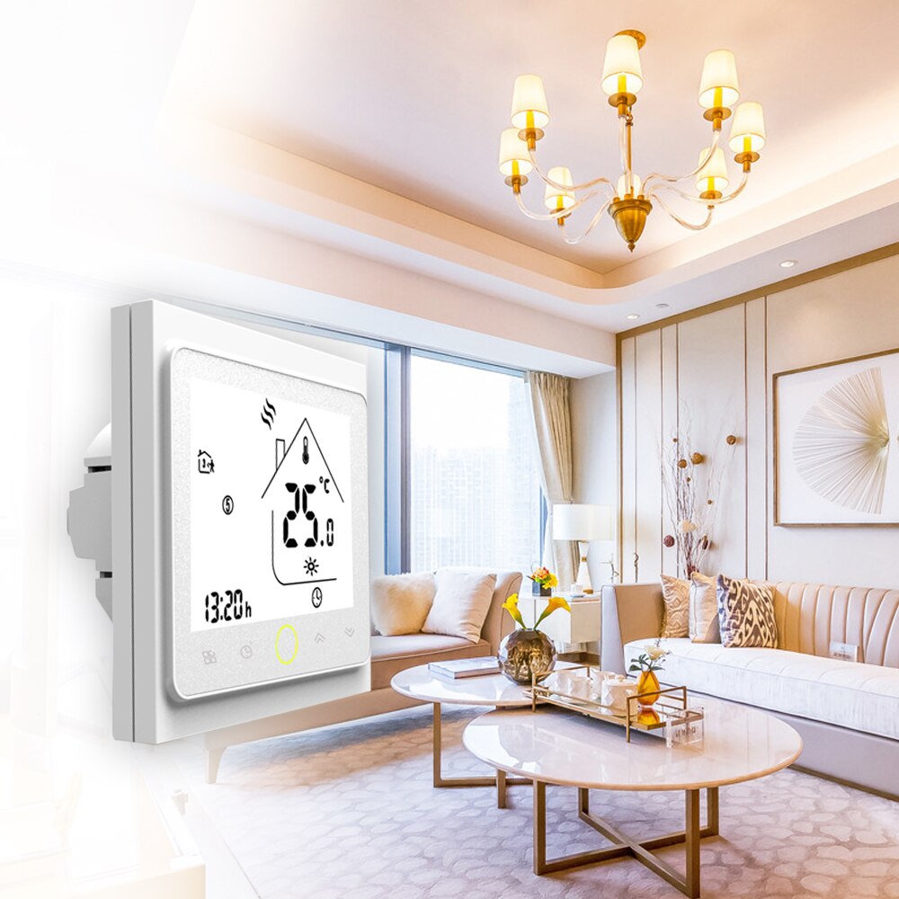 LCD Display Smart Thermostat Temperature Controller Energy Saving 3A Water/Gas Boiler Heating Thermostat with Touchscreen