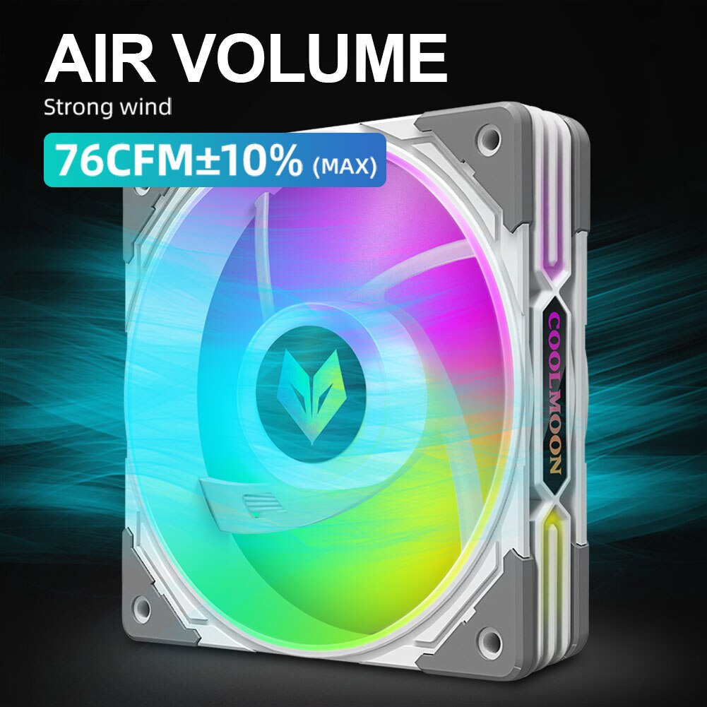 COOLMOON AS1 CPU Cooler 3 Pin ARGB FDB Bearing PWM PC Cooling Fan 120mm Darkflash DR12 PRO 120mm Cooling Fan RGB Adjust Speed