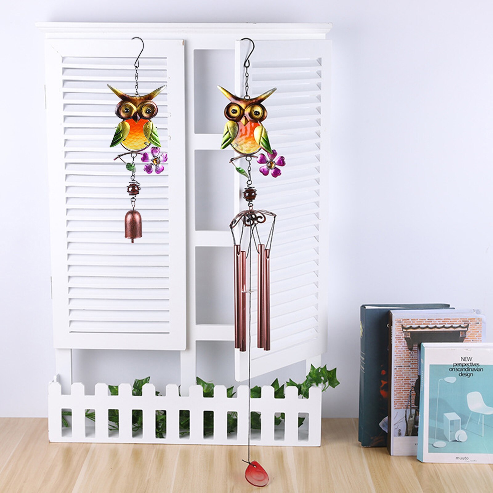 1PCS Metal Wind Chime Owl Wind Chimes Garden Outdoor Decor Hanging Pendant garden decoration wind spinners