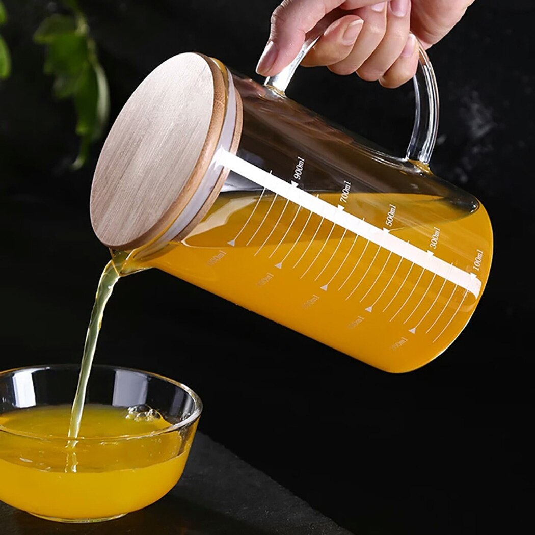 Verre borosilicaté, tasse de mesure en verre, résistant à la chaleur, 33.81oz, bécher Transparent, café, lait, micro-ondes