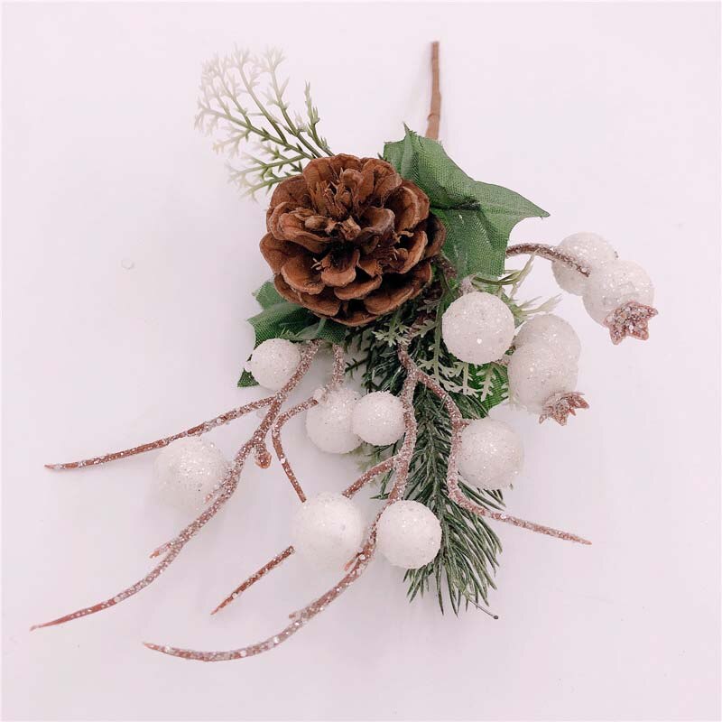 9 stijlen kunstbloem rode kerst bessen dennenappel takken kerstdecoratie voor thuis bloemendecoratie bloemenknutsels: A9