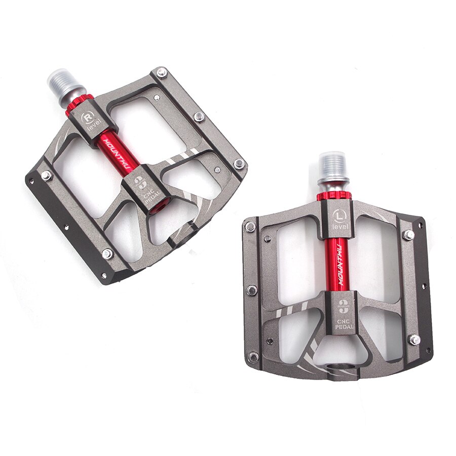 Alston 3 Bearings Mountain mtb Pedals Platform Bicycle Flat Alloy Pedals Non-Slip Alloy Flat 10.5/9.6 Pedals bicycle Bike Pedals: Gray