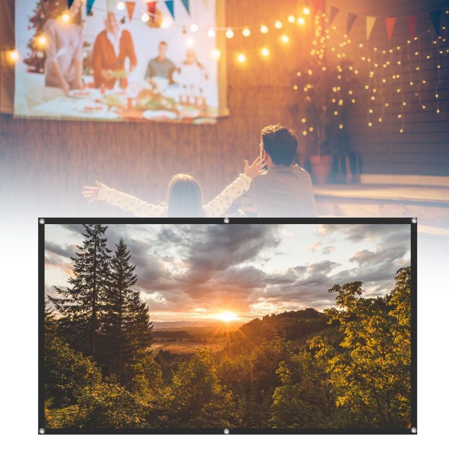 16:9 Portable HD Projector Screen Foldable Projection Curtain for Home Cinema Theater Projector Screen
