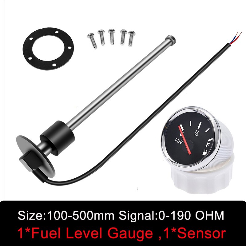 100-500mm Fuel Level Gauge 0-190 ohm Fuel Level Water Level Meter Sensor Set For Marine Boat Car Truck With Red Backlight 9-32V