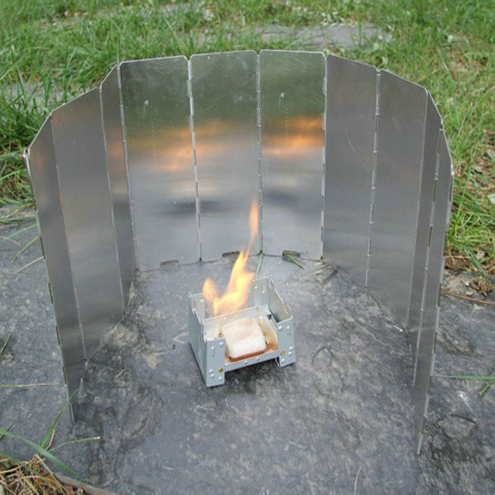 8/9/10 Plates Aluminium Alloy Wind Screen Foldable Stove Windshield Screens Outdoor Camping Equipment Small And Exquisite