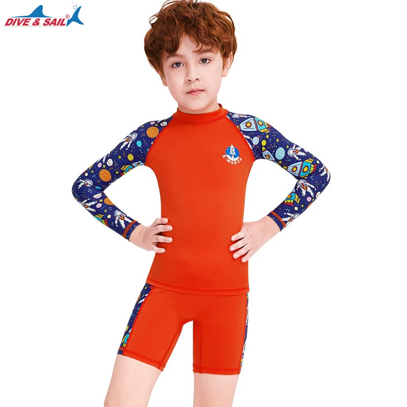 Ragazzi ragazze 2 pezzi set costume da bagno manica lunga camicia da nuoto e fondo protezione solare UV costumi da bagno Rash Guard UPF50 +