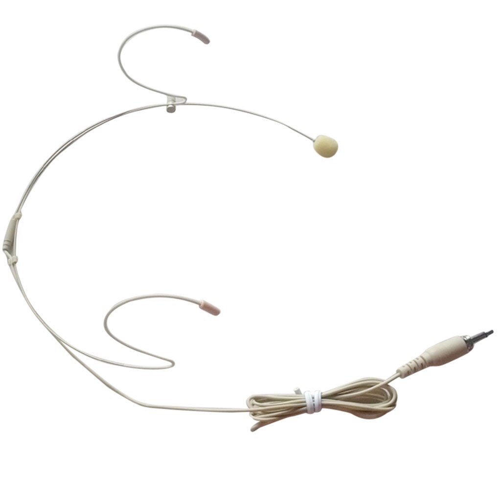 1 x 3.5mm Jack Headworn Microphone Head-Mounted Mic Hands Free Beige Voice Headworn Microphone