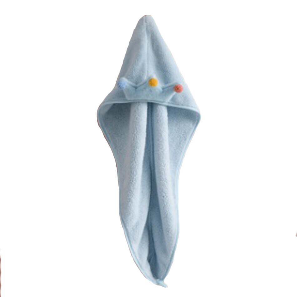 Queen Dry Hair Towel Microfiber Polyester Flannel Wisp Long Curly Head Bath Hand Turban for Adult Women Super Absorbent Quick: Hair Towel Blue / 2pcs