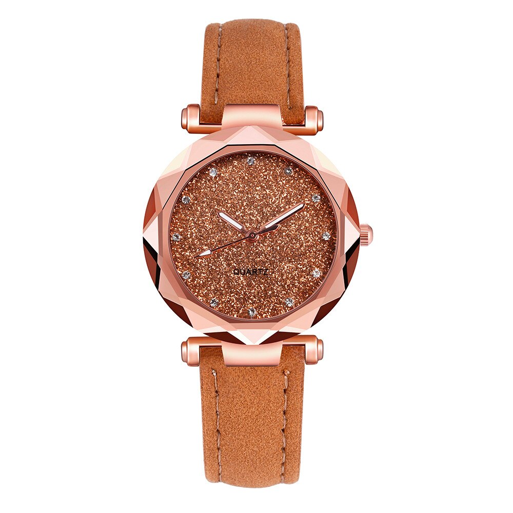 Ladies Korean Rhinestone Rose Gold Quartz Watch Female Belt Watch Women's Watches Clock Watch Women Watches: D