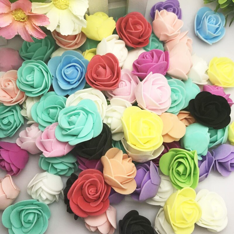 10pcs Tiffany blue Mini PE Foam Roses Artificial Flowers For Wedding Box Handmade Decoration DIY Wreath Valentine's day