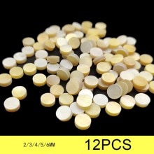 Diapasón de Oro para guitarra, marcador lateral de diapasón con puntos de 2/3/4/5/6MM, nácar, 12 unidades: 4mm
