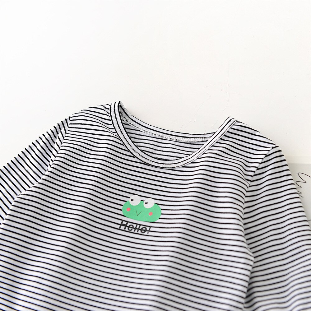 Roupa Casual Para Crianças Bebê Listrado Camiseta de Manga Longa Primavera Outono Novos Meninos E Meninas T Camisa Do Bebê T-shirt Infantil Tops de Algodão