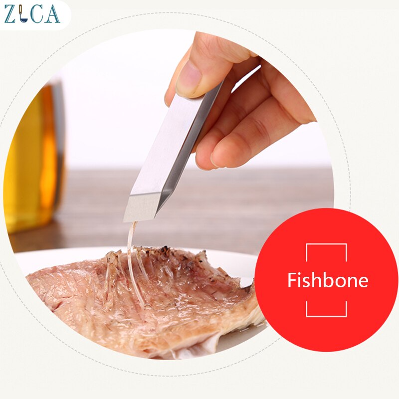 ZLCA Stainless Steel Fish Bone Tweezers Pincer Clip Puller Remover Tongs Plucking Clamp Seafood Tools Kitchen Accessories