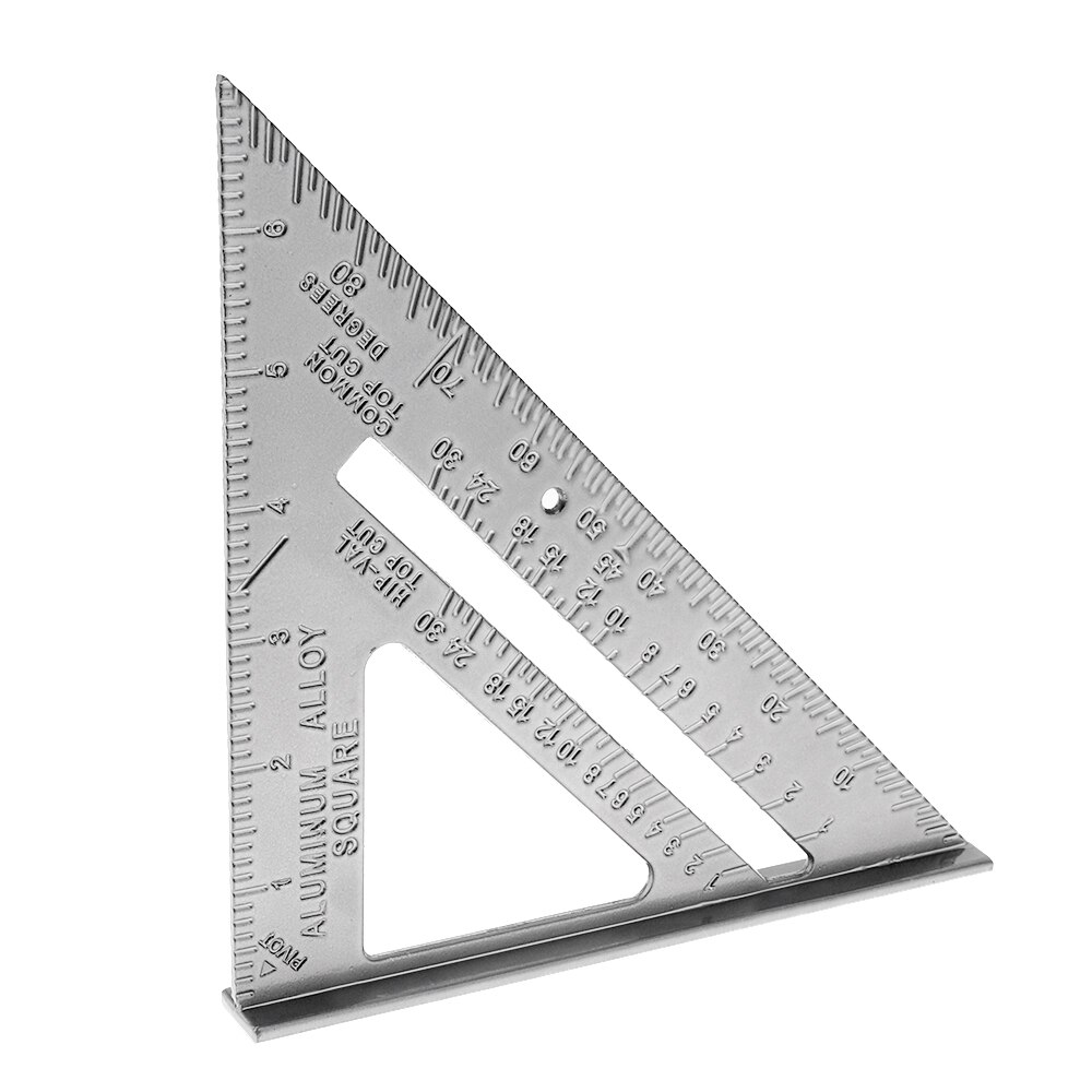7 inch Aluminium Alloy Right Angle Triangle Ruler with 0.1 Accuracy and 1 Scale Value Protractor Measuring Tool for Carpenter