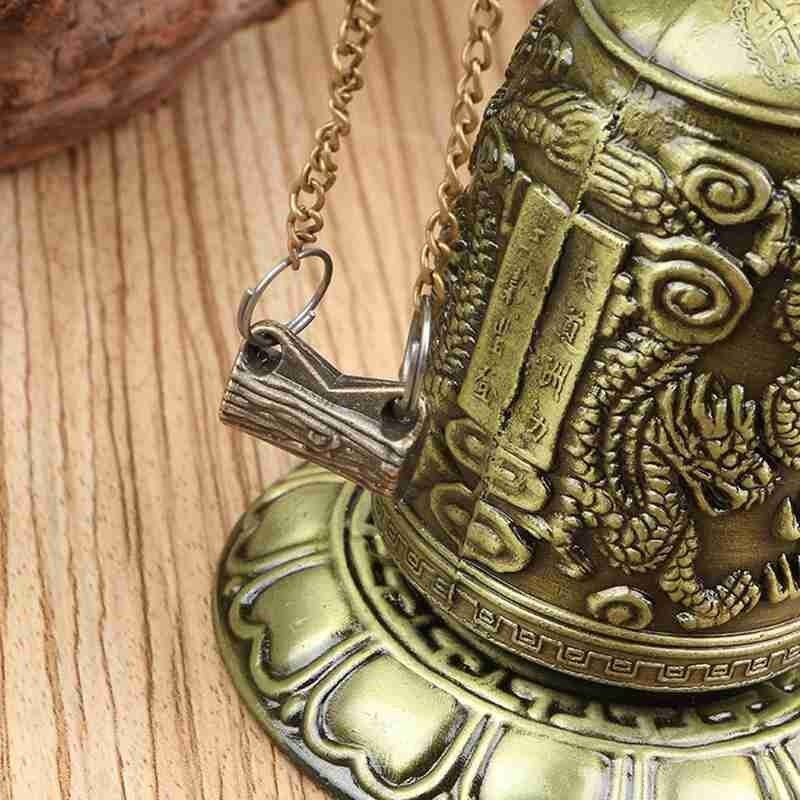 Buddhism Temple Brass Copper Dragon Bell Lotus Buddhism Arts Decor Home Dragon Copper Carved Ornament Statue Crafts Bell R9U8