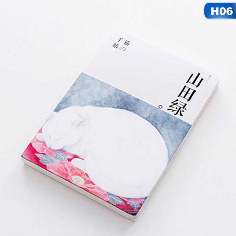 Japansk katt anteckningsbok papper skiss bok kontor skolmaterial tom vintage skissbok dagbok ritning målning 80 ark: 6