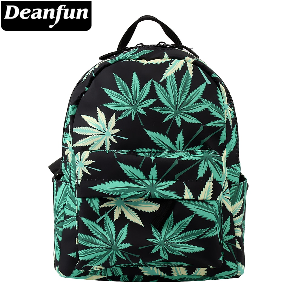 Deanfun Mini Rucksack 3D Gedruckt Grün Hanf Wasserdichte Rucksack Frauen Einkaufstasche Für Teenager Mädchen MNSB-7