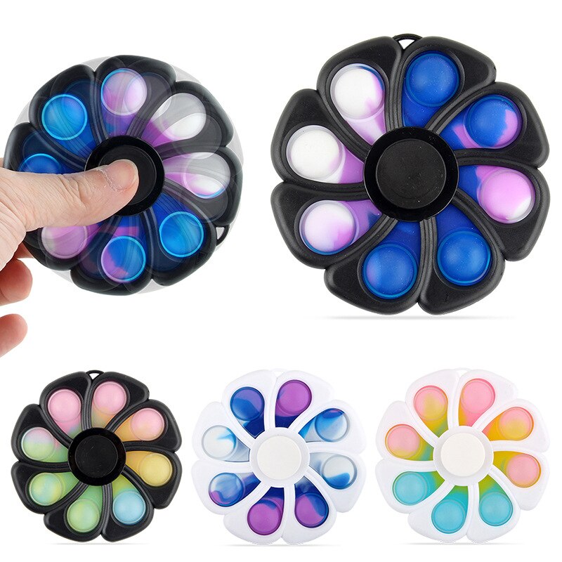 Spinner Simple Dimple Novelty 5 Sided Finger Spinner Toy Flip Sensory Office Desk Toy Stress Releas