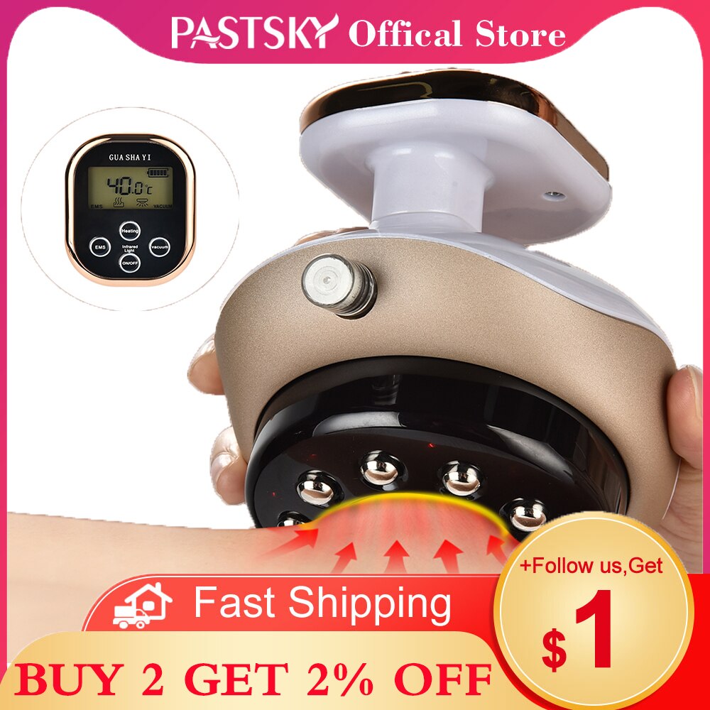 Pastsky Vacuüm Massage Body Cups Anti-Cellulite Massager Cupping Elektrische Guasha Schrapen Ir Verwarming Ems Vetverbranding Afslanken
