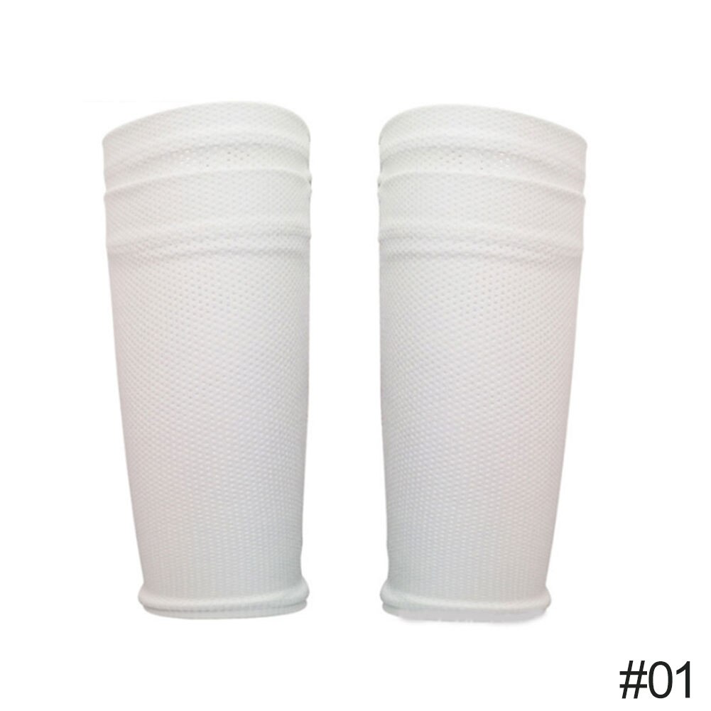 1 Pair Men Shin Guard Adult Kids Boys Football Leggings Ankle Socks Foot Protect Thick Pad Sleeves Shin Guard: white / M