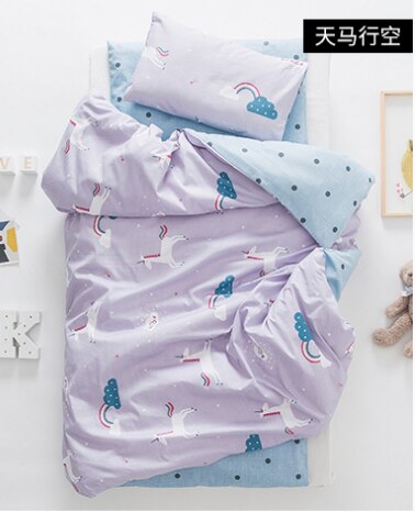 3 Stuks Baby Beddengoed Set Leuke Dier Katoen Wieg Beddengoed Kit Cartoon Omvat Kussensloop Laken Dekbedovertrek Zonder filler: 19