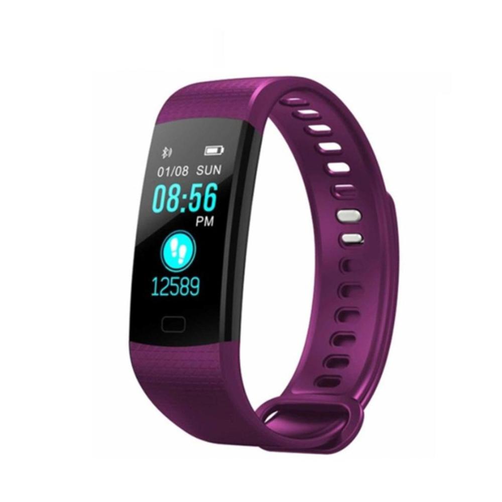 Y5 smart armband hjärtfrekvens blodtrycksmätare tracker fitness tracker smart armband vattentät smart watch stegräknare: Lila