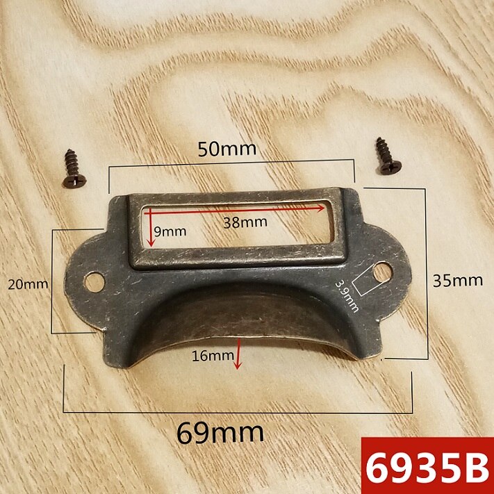 10 pcs Wonzeal Antiek Messing/Zilver Metalen Label Pull Frame Handvat Bestand Naam Kaarthouder Voor Meubels Kast Lade box Case Bin