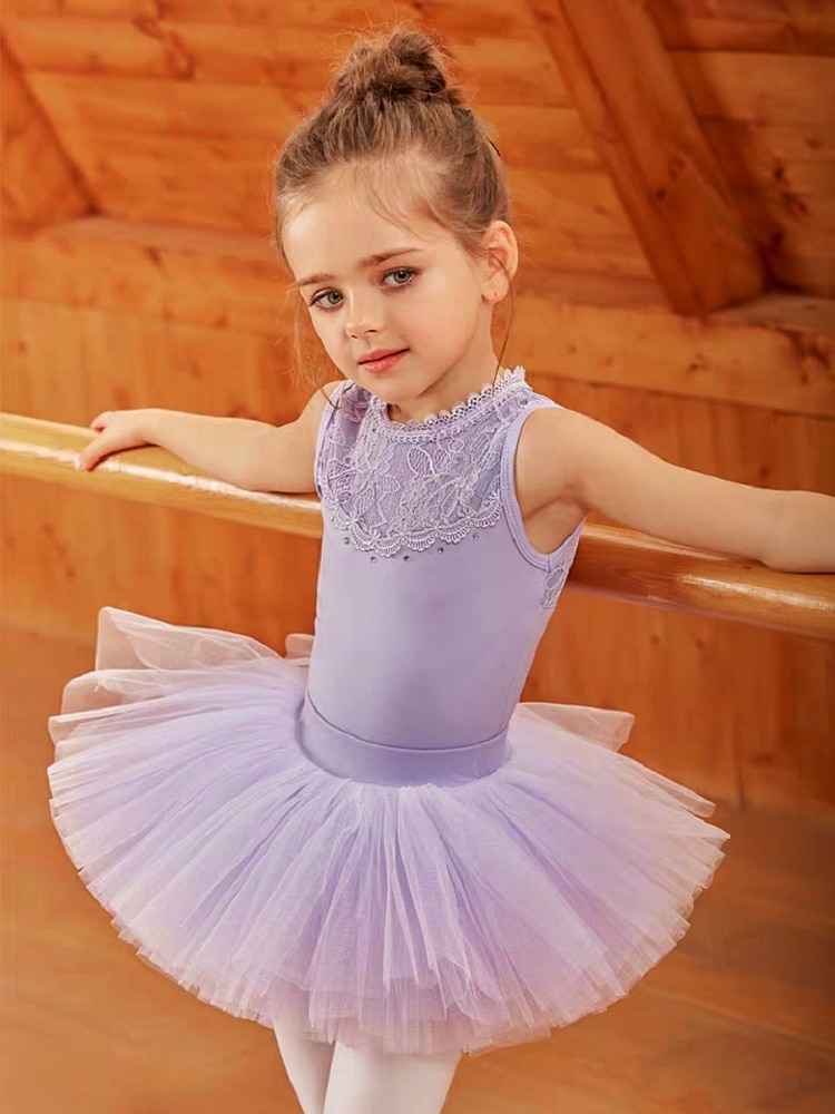 Professionele Kinderen Ballet Tutu Rose Roze Wit Paars Violet Elastische Taille Vier-Layer Mesh Tule Zwanenmeer Dans Bal rok