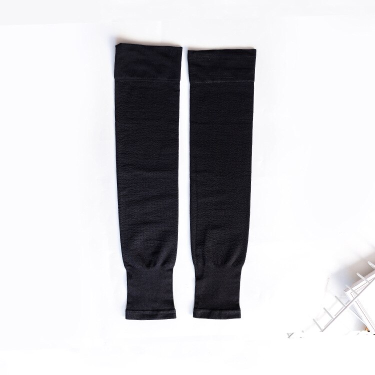 Calentadores de piernas para Yoga y ciclismo para mujer, medias transpirables antideslizantes de nailon para entrenamiento: Negro