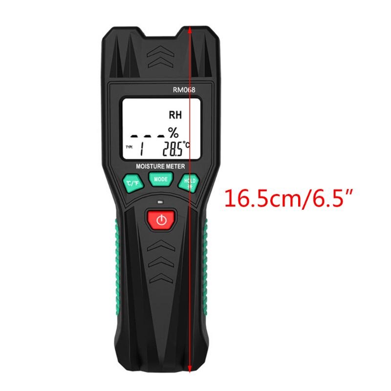 RM068 Digital Moisture Meter Pin Type Humidity Temperature Wood Tile Building Construction Moisture LCD Display Backlight