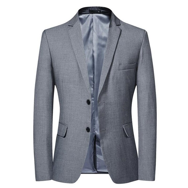Men Business Suit Slim fit Classic Male Suits Blazers Luxury Suit Men Two Buttons mens blazer Grey Blue Black Blazer
