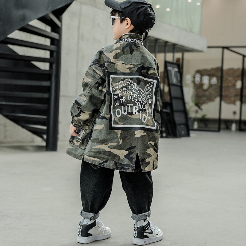 Jongen Jassen Camouflage Kids Jassen Kinderen Bovenkleding Lente Herfst 2021CT031