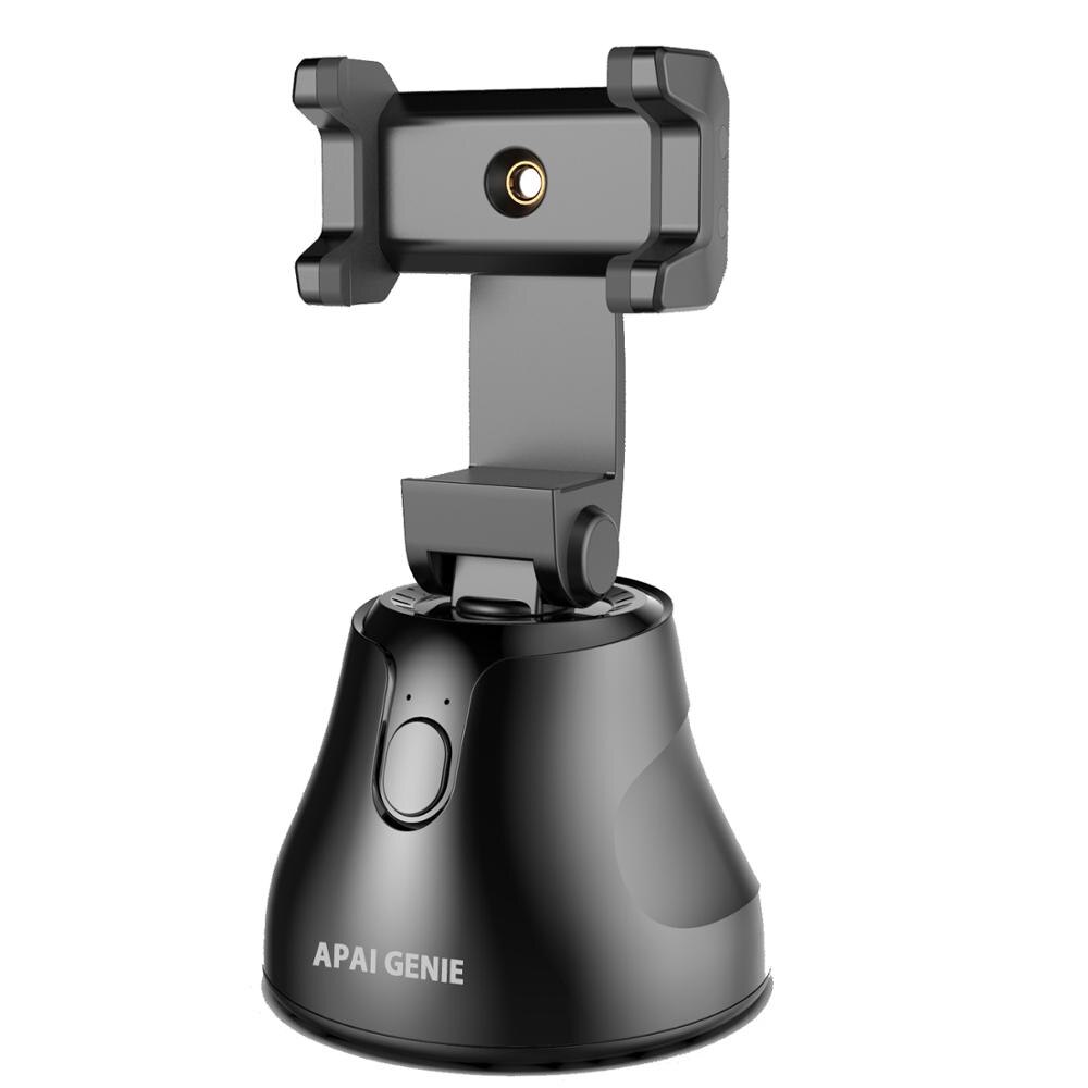 Apai genie selfie stick 360 rotation auto face object tracking smart skyde kamera telefon mount vlog skyde smartphone holder: Sort