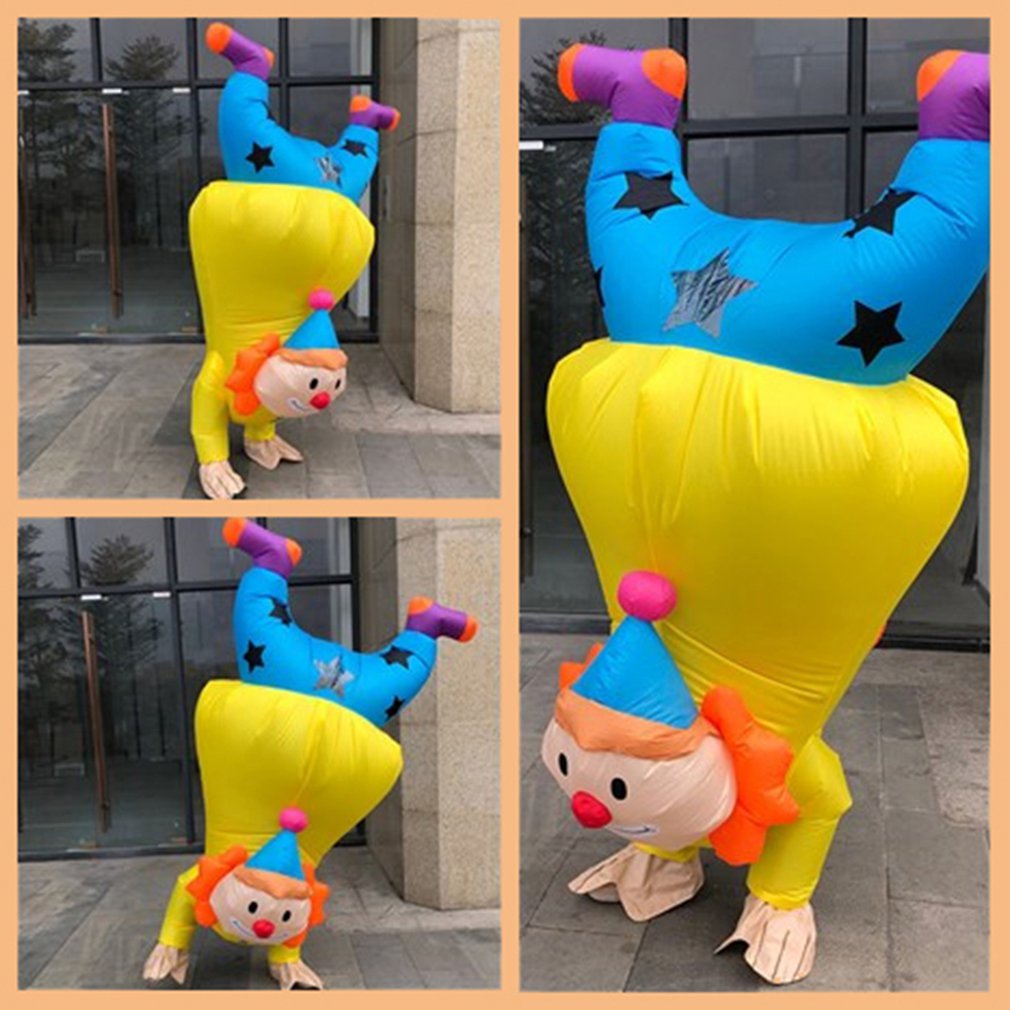 Handstand Clown Costume Christmas Halloween Party Inflatable Costumes For Adult Funny Stage Cosplay Clothes