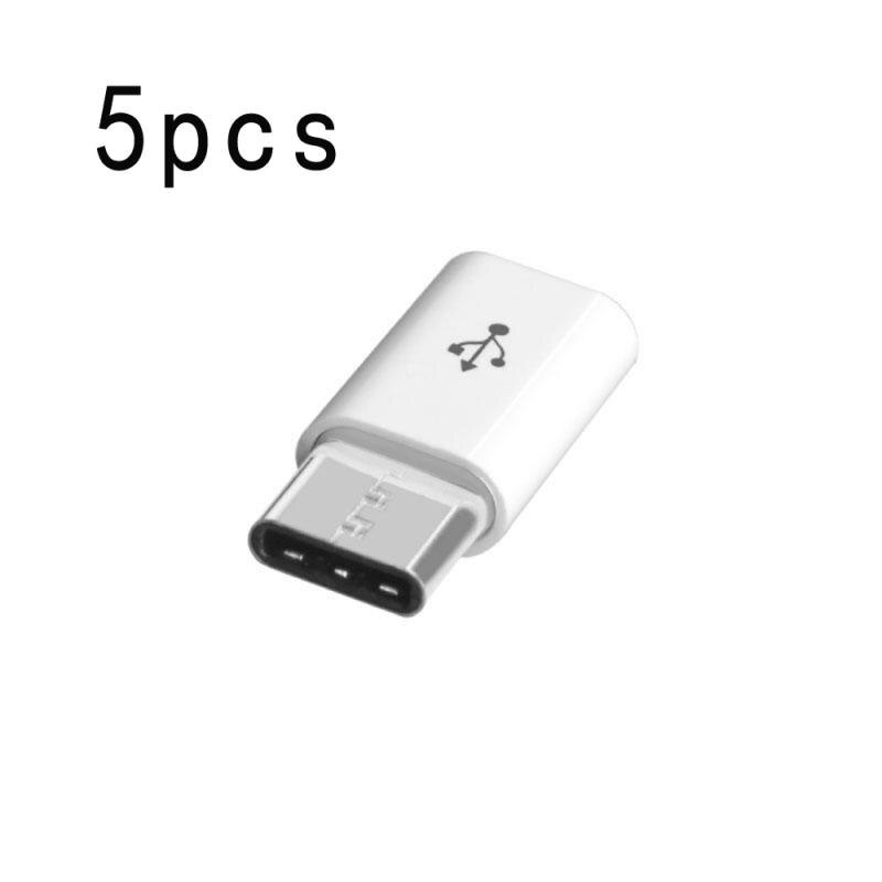 1 Stck ODER 5 Stck Weibliche Mikro USB Zu Männlichen Typ C Adapter Daten synchronisieren Ladegerät Für Samsung S8 Xiaomi mi 10/9/8 Redmi K30 Profi: 5stck weiß