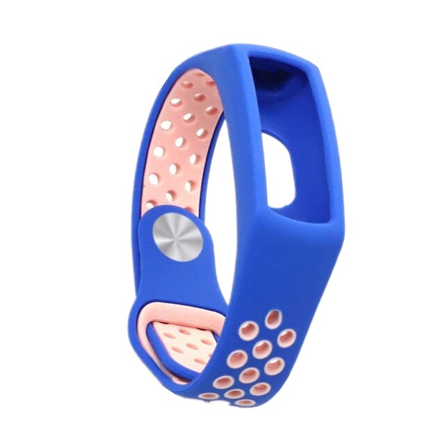 Correa de silicona para Huawei Honor Band 4 5 pulsera deportiva inteligente dos tonos porosa correa de reemplazo transpirable para Honor Band 3 4 Band5: blue pink