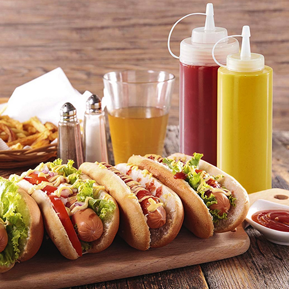 Ketchup saucer sennep krydderi flaske sprøjte klemme dispenser køkkenredskab